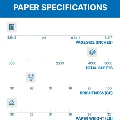 Copy Paper*Hammermill Copy Plus 8.5" x 11" Copy Paper, 20 lbs., 92 Brightness, 500 Sheets/Ream, 8 Reams/Carton (105190)