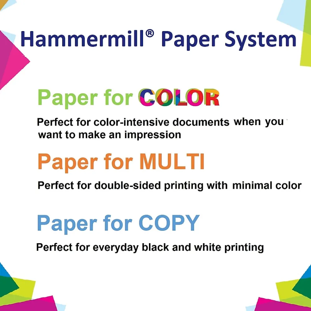 Card Stock*Hammermill ® Premium Color Copy Cover Paper, 60lb, 18" x 12", 100 Bright, White, 250/Ream