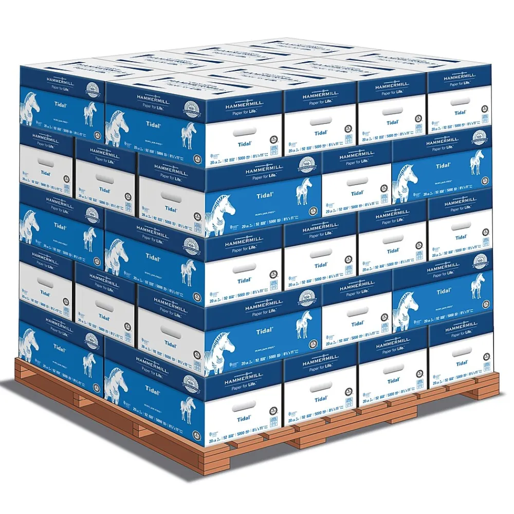 Large Quantity Paper*Hammermill Tidal Paper, 20lb, 8.5" x 11", 92 Bright, White, 500 Sheets/ Ream, 400 Reams/Pallet (162008PLT)