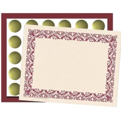 Awards & Certificates*Hayes Art Deco Certificate Set, 9" x 12", Maroon, 110/Set (H-VA439)