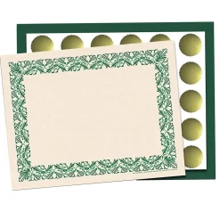 Awards & Certificates*Hayes Art Deco Certificate Set, 9" x 12", Green, 110/Set (H-VA436)