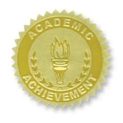 Awards & Certificates*Hayes Embossed Certificate Academic Achievement Seals, Gold, 54/Pack (H-VA372)