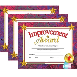 Awards & Certificates*Hayes Publishing Improvement Award Certificate, 30 Per Pack, 3 Packs (H-VA688-3)