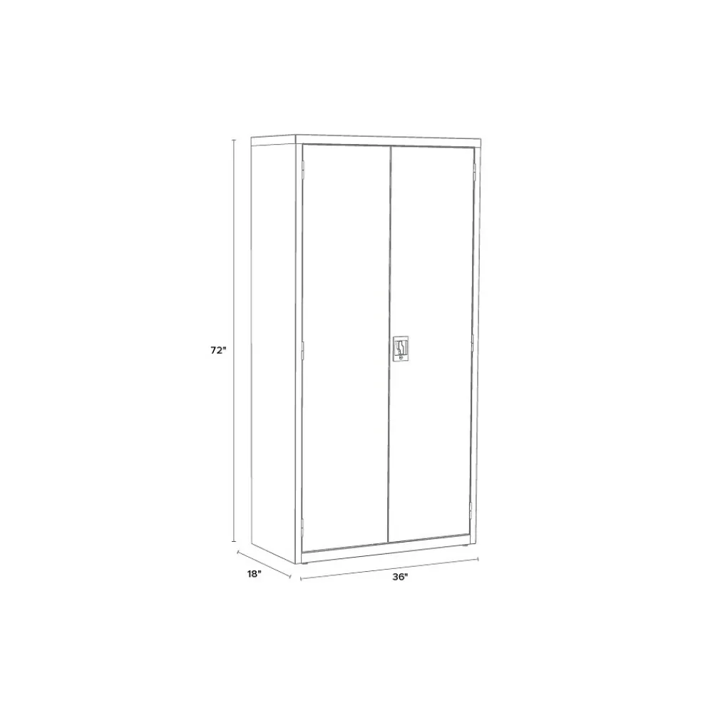 Storage Cabinets*Hirsh 72" Steel Wardrobe Cabinet with 4 Shelves, Putty (22631)