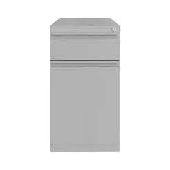 File Cabinets*Hirsh 2-Drawer Mobile Vertical File Cabinet, Letter Size, Lockable, 27.75"H x 15"W x 19.88"D, Arctic Silver (25034)
