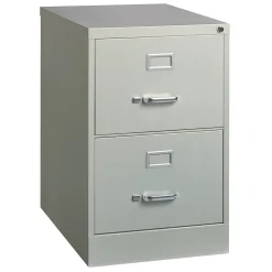 File Cabinets*Hirsh 2-Drawer Vertical File Cabinet, Legal Size, Lockable, 28.37"H x 18"W x 25"D, Light Gray (14414)