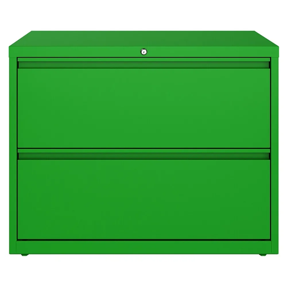 File Cabinets*Hirsh HL10000 Series 2-Drawer Lateral File Cabinet, Locking, Letter/Legal, Screaming Green, 36" (24250)