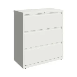 File Cabinets*Hirsh HL10000 Series 3-Drawer Lateral File Cabinet, Locking, Letter/Legal, White, 36" (23701)
