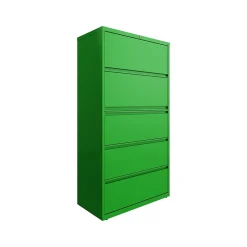 File Cabinets*Hirsh HL10000 Series 5-Drawer Lateral File Cabinet, Locking, Letter/Legal, Screaming Green, 36" (24259)