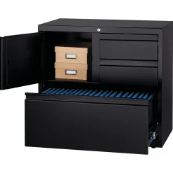 File Cabinets*Hirsh HL8000 Series 3-Drawer Lateral File Cabinet, Locking, Letter/Legal, Black, 30