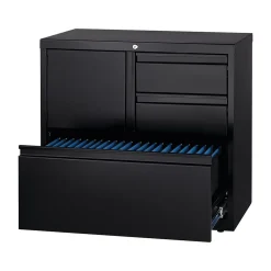 File Cabinets*Hirsh HL8000 Series 3-Drawer Lateral File Cabinet, Locking, Letter/Legal, Black, 30