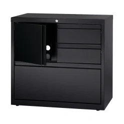 File Cabinets*Hirsh HL8000 Series 3-Drawer Lateral File Cabinet, Locking, Letter/Legal, Black, 30