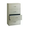 File Cabinets*Hirsh HL1000 Series 4-Drawer Lateral File Cabinet, Letter/Legal Size, Lockable, 52.5"H x 30"W x 18.63"D, Light Gray (19440)