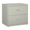 File Cabinets*Hirsh HL1000 Series 2-Drawer Lateral File Cabinet, Letter/Legal Size, Lockable, 28"H x 30"W x 18.63"D, Light Gray (19439)