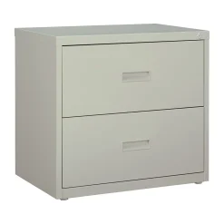 File Cabinets*Hirsh HL1000 Series 2-Drawer Lateral File Cabinet, Letter/Legal Size, Lockable, 28"H x 30"W x 18.63"D, Light Gray (19439)