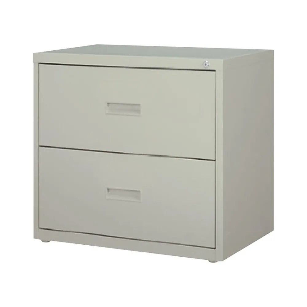 File Cabinets*Hirsh HL1000 Series 2-Drawer Lateral File Cabinet, Letter/Legal Size, Lockable, 28"H x 30"W x 18.63"D, Light Gray (19439)