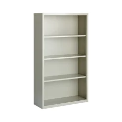 Bookcases*Hirsh HL8000 Series 60"H 4-Shelf Bookcase with Adjustable Shelves, Light Gray Steel (21994)