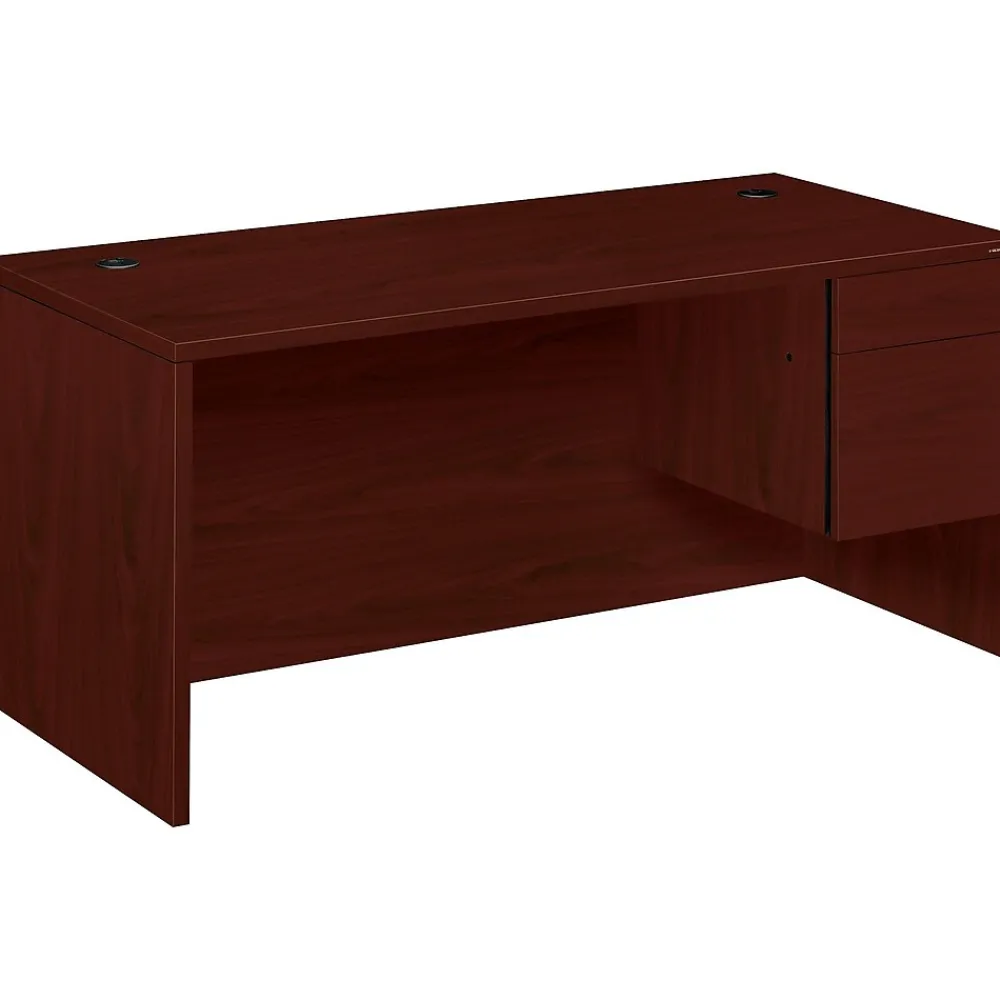Office Desks*HON 10500 Series 66" Single Pedestal Desk, Mahogany (10583RNN)