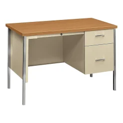 Computer Desks*HON 34000 Series 45" Single Pedestal Desk, Harvest Maple/Putty (H34002RCL)