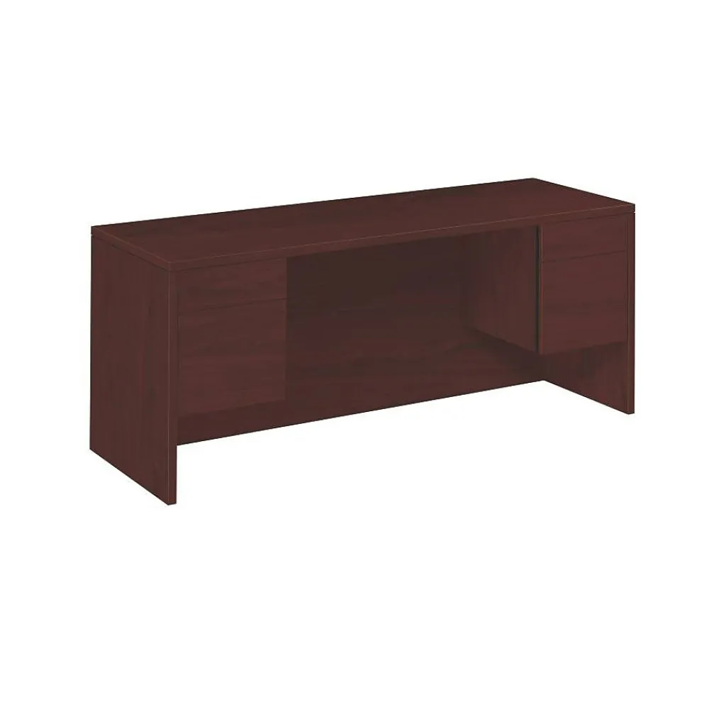 Office Desks*HON 10500 Series Credenza with Kneespace, 2 Box/2 File Drawers, 72"W, Mahogany Finish