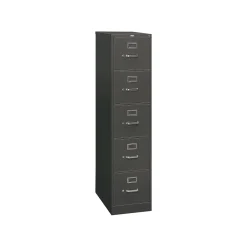 File Cabinets*HON 310 Series 5-Drawer Vertical File Cabinet, Letter Size, Lockable, Charcoal, 26 1/2