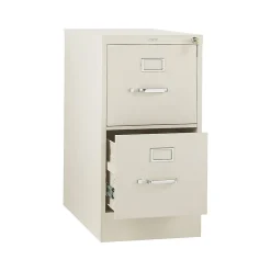 File Cabinets*HON 310 Series 2-Drawer Vertical File Cabinet, Letter Size, Lockable, 29"H x 15"W x 26.5"D, Putty (312PL)