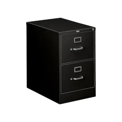 File Cabinets*HON 310 Series 2-Drawer Vertical File Cabinet, Legal Size, Lockable, 29"H x 18.25"W x 26.5"D, Black (312CPP)