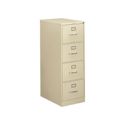 File Cabinets*HON 310 Series 4-Drawer Vertical File Cabinet, Legal Size, Lockable, 52"H x 18.25"W x 26.5"D, Putty (314CPL)