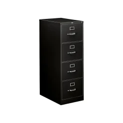 File Cabinets*HON 310 Series 4-Drawer Vertical File Cabinet, Legal Size, Lockable, 52"H x 18.25"W x 26.5"D, Black (314CPP)