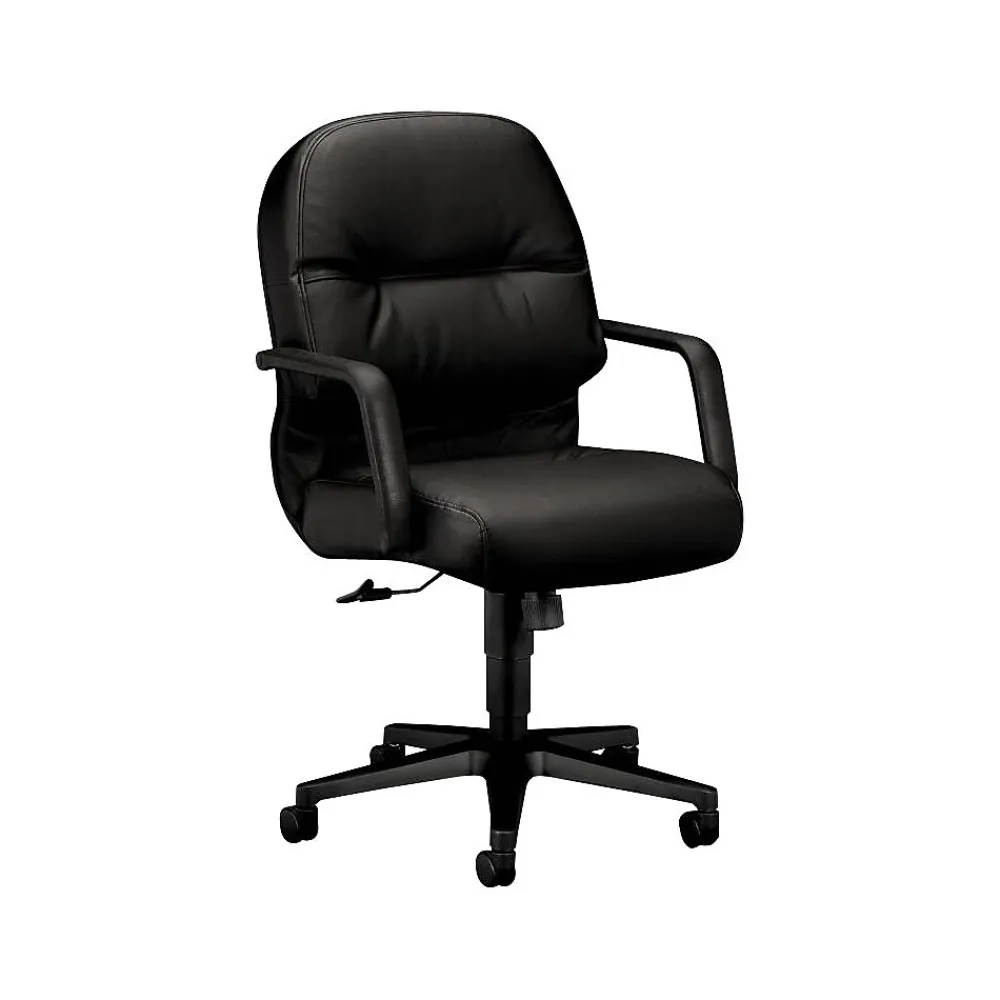 Office Chairs*HON 2090 Series Leather Executive Mid-Back Chair, Black (H2092SR11T)