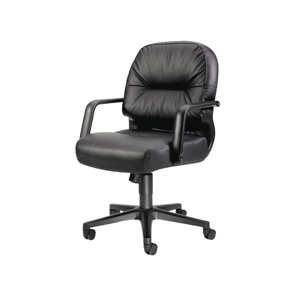 Office Chairs*HON 2090 Series Leather Executive Mid-Back Chair, Black (H2092SR11T)