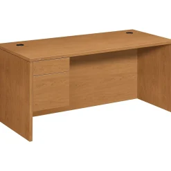 Computer Desks*HON ® 10500 Series Left Pedestal Desk 66"W, Harvest, 29 1/2"H x 66"W x 30"D