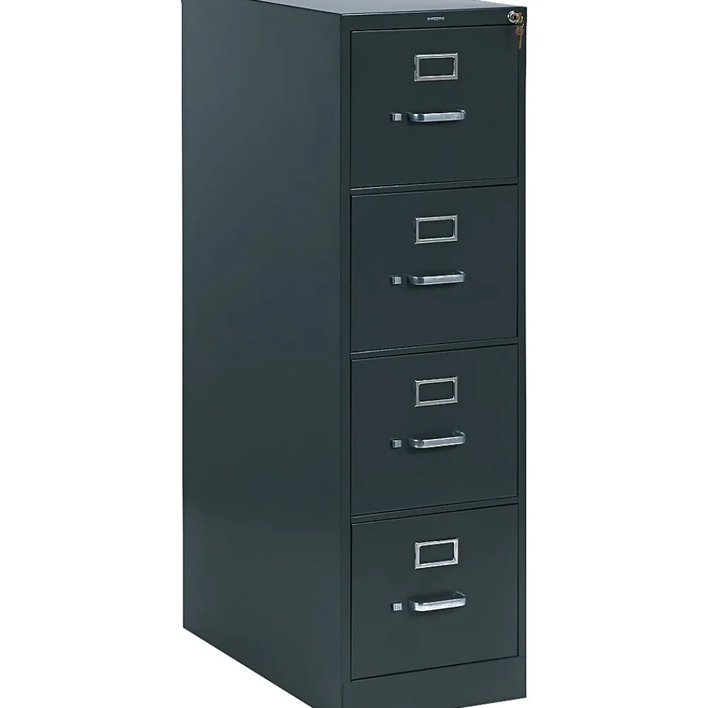 File Cabinets*HON 310 Series Vertical File Cabinet, 26 1/2" 4-Drawer, Letter Size, Charcoal