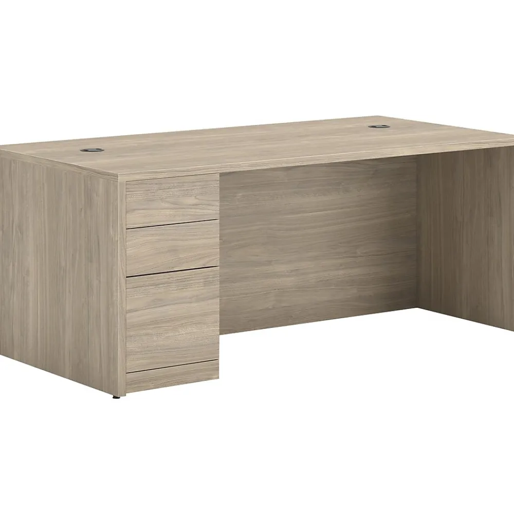 Computer Desks*HON 10500 Series 72"W Left Pedestal Desk, Kingswood Walnut (H105896L.LKI1LKI1)