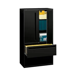 File Cabinets*HON Brigade 700 Series 2 File Drawer Lateral File Cabinet, Locking, Letter/Legal, Black, 36"W (H785LS.L.P)