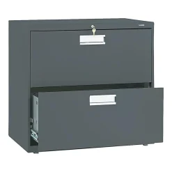 File Cabinets*HON Brigade 600 Series 2-Drawer Lateral File Cabinet, Locking, Letter/Legal, Charcoal, 30"W (H672.L.S)