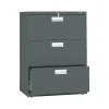 File Cabinets*HON Brigade 600 Series 3-Drawer Lateral File Cabinet, Locking, Letter/Legal, Charcoal, 30"W (H673.L.S)