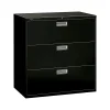 File Cabinets*HON Brigade 600 Series 3-Drawer Lateral File Cabinet, Locking, Letter/Legal, Black, 42"W (H693.L.P)