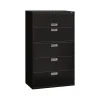 File Cabinets*HON Brigade 600 Series 5-Drawer Lateral File Cabinet, Locking, Letter/Legal, Black, 42"W (695LP)