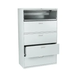 File Cabinets*HON Brigade 600 Series 5-Drawer Lateral File Cabinet, Locking, Letter/Legal, Gray, 42