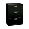 File Cabinets*HON Brigade 600 Series 3-Drawer Lateral File Cabinet, Locking, Letter/Legal, Black, 30"W (H673.L.P)