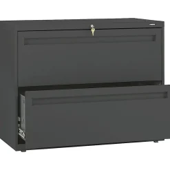 File Cabinets*HON Brigade 700 Series 2-Drawer Lateral File Cabinet, Locking, Charcoal, Letter/Legal, 36"W (H782.L.S)