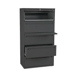 File Cabinets*HON Brigade 700 Series 5-Drawer Lateral File Cabinet, Locking, Letter/Legal, Charcoal, 36"W (-785LS)