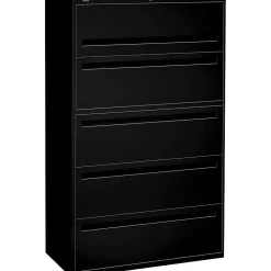 File Cabinets*HON Brigade 700 Series 5-Drawer Lateral File Cabinet, Letter/Legal, Black, 42" (795LP)