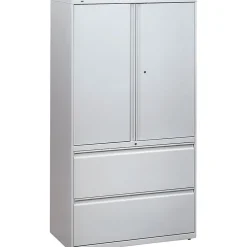 File Cabinets*HON Brigade 800 Series Lateral File Cabinet, A4/Legal/Letter, 2-Drawer, Light Gray, 19 1/4