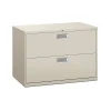 File Cabinets*HON Brigade 600 Series Lateral File, 2 Drawers, Aluminum Pull, 42"W, Light Gray Finish, (692LQ)