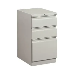 File Cabinets*HON Brigade 3-Drawer Mobile Vertical File Cabinet, Letter Size, Lockable, 28"H x 15"W x 19.88"D, Light Gray (H33720RQ)