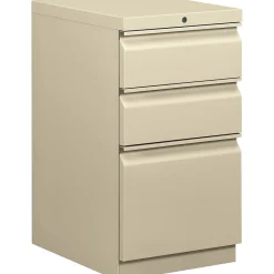 File Cabinets*HON Brigade 3-Drawer Mobile Vertical File Cabinet, Letter Size, Lockable, 28"H x 15"W x 20"D, Putty (H33720RL)