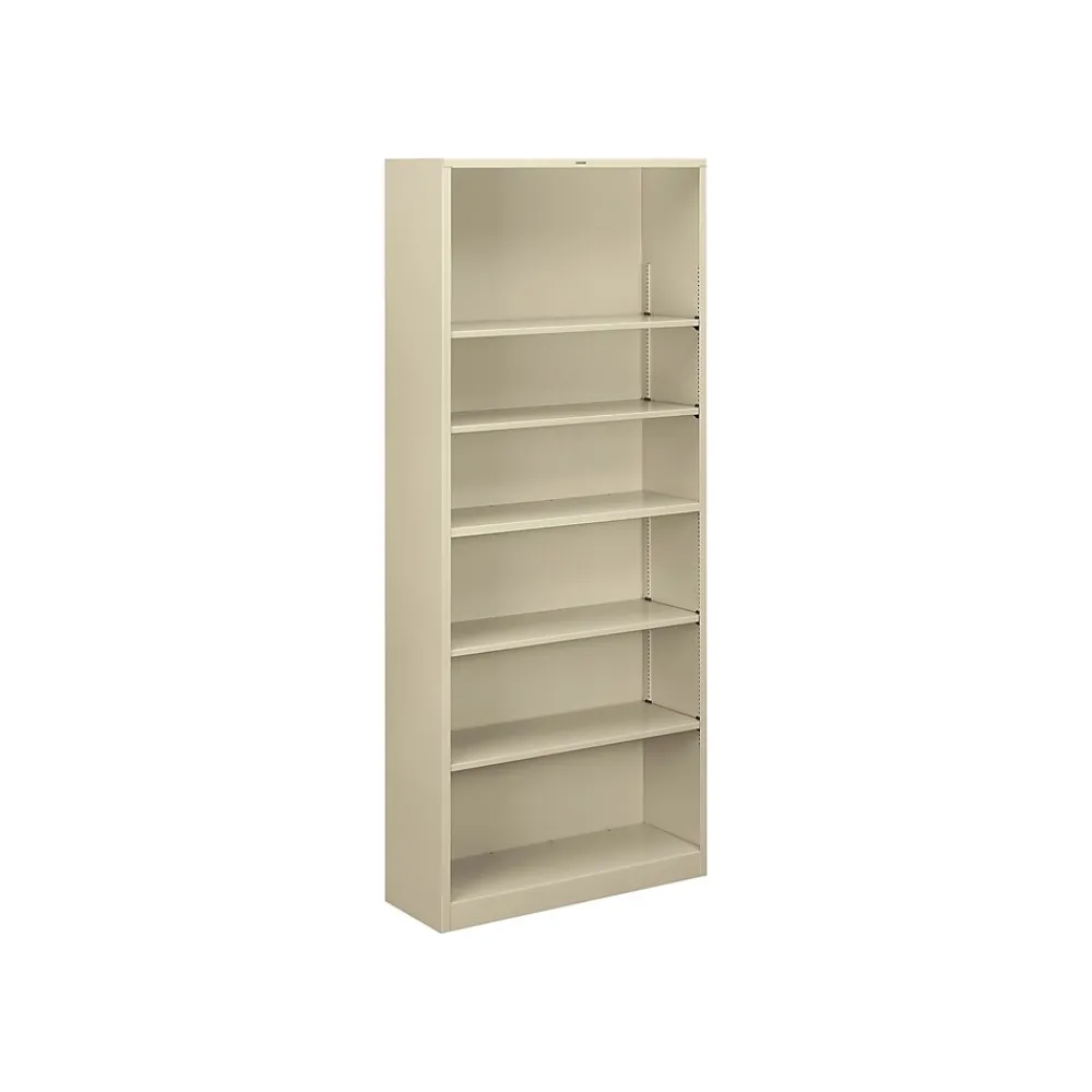 Bookcases*HON Brigade HS82ABC 6-Shelf 81"H Bookcase, Putty/Beige Steel(S82ABCL)