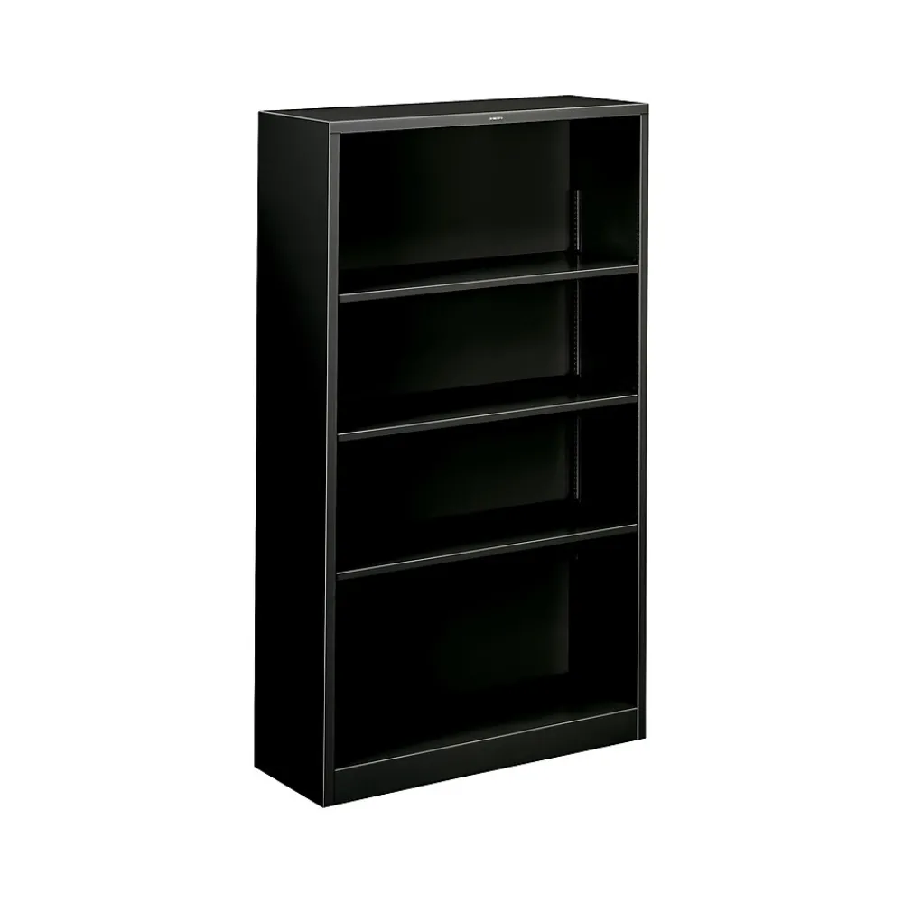 Bookcases*HON Brigade 4-Shelf 59"H Bookcase, Black Steel (HS60ABCP)